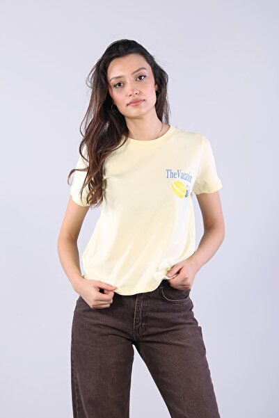 Mckanzie 10620 The Vacation Club Μπλουζάκι με στάμπα λεμόνι και λαιμόκοψη σε ...