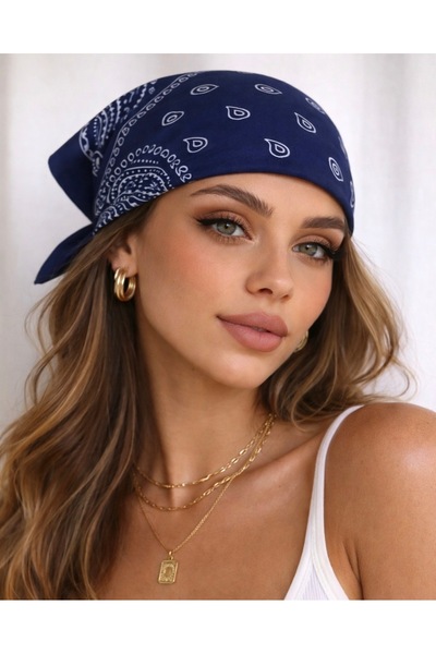 İnDerin Unisex Ethnic Patterned 100% Cotton Bandana Scarf