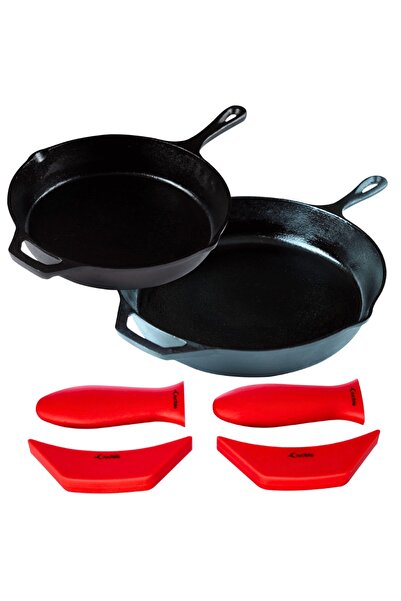 Crucible Cookware Σετ 2 τηγάνια από χυτοσίδηρο, διαμέτρου 26 και 30 εκ., με λ...