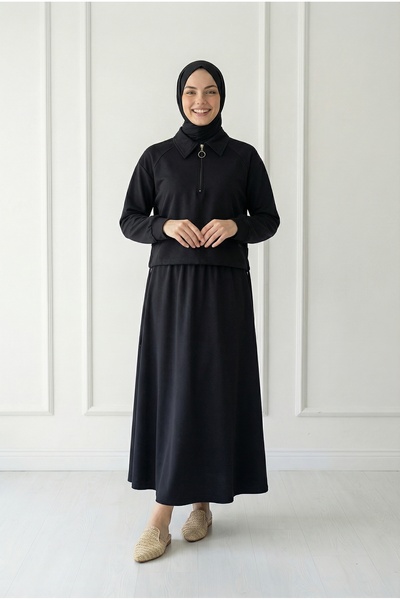 BENAHOLL Σετ Caminda με μισό φερμουάρ και κορδόνια στο πλάι με φούστα-MF1820 ...