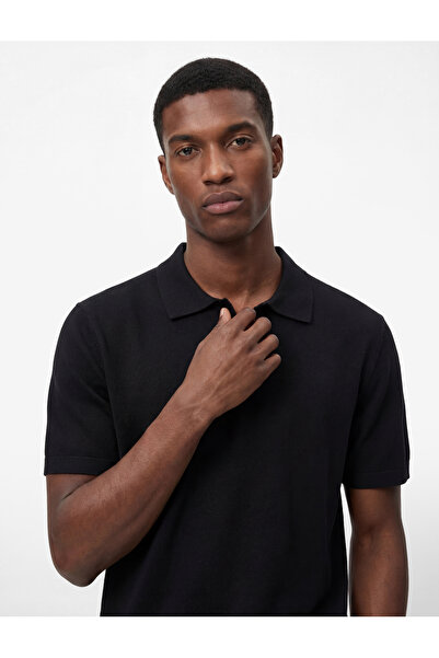 Koton Regular Fit Viscose Short Sleeve Polo Collar Knitwear T-Shirt