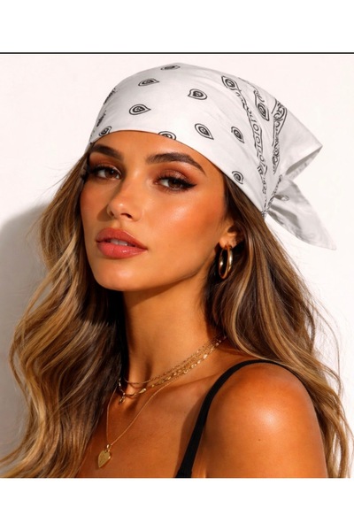 İnDerin Unisex Ethnic Patterned 100% Cotton Bandana Scarf