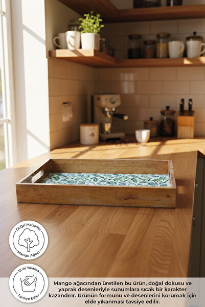 Bambum صينية كانجورا منقوشة بأوراق الشجر