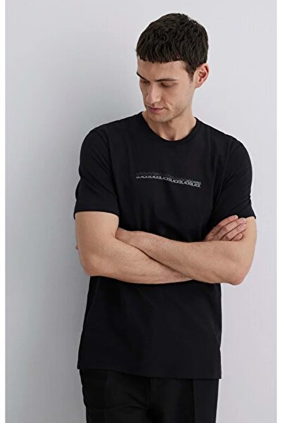 Mavi M0612647 Μαύρο εμπριμέ μπλουζάκι Ανδρικό T-Shirt ΜΑΥΡΟ