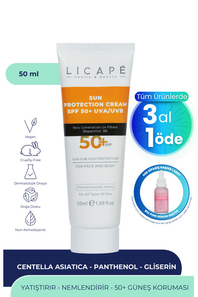 Licape Çok Yönlü Yüksek Korumalı Spf +50 Faktör Uva - Uvb Güneş Kremi 50 ml