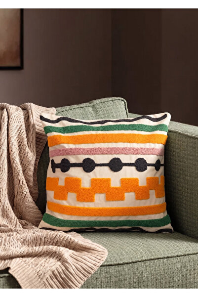 Goshıkı Multi Color Cotton Comfort Throw Pillow Case 36X36