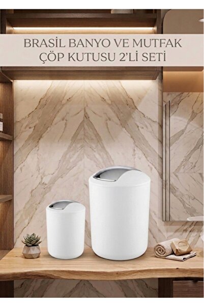 Saban 2 Πακέτα Λευκά, Κάδοι Απορριμμάτων 6,4 λίτρων και 2 λίτρων - Μοντέλο Βρ...