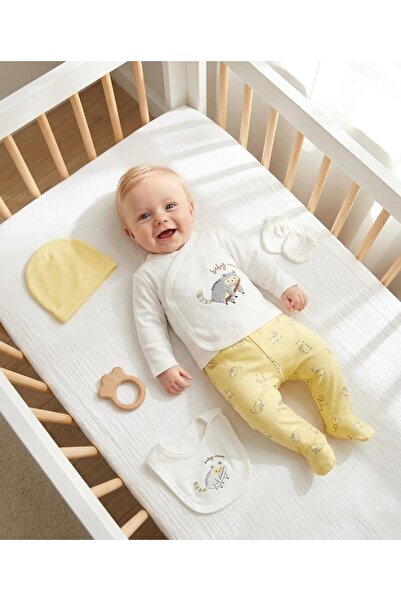 Bebila Baby طقم خروج من المستشفى مطبوع عليه راجوار، طقم مكون من 5 قطع للأطفال...