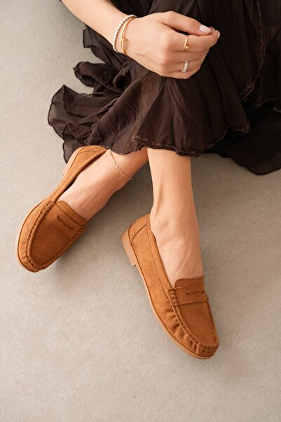 selin shoes Vento Flat Sole Classic Women's Shoes - Taba Suede