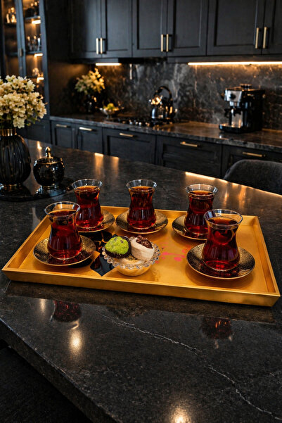 ASLI Gold Leaf Tea, Coffee, Promise Engagement Decorative Serving Presentatio...