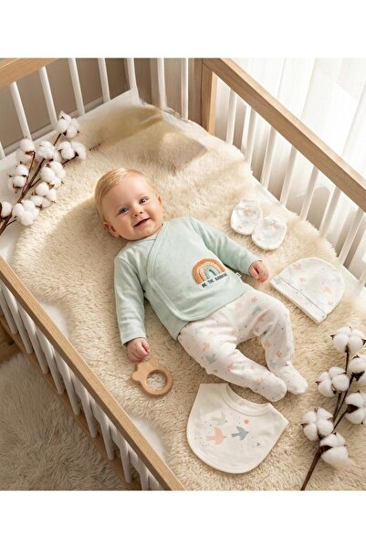 Miniday Baby طقم إصدار المستشفى للأطفال حديثي الولادة مكون من 5 قطع مطبوع علي...