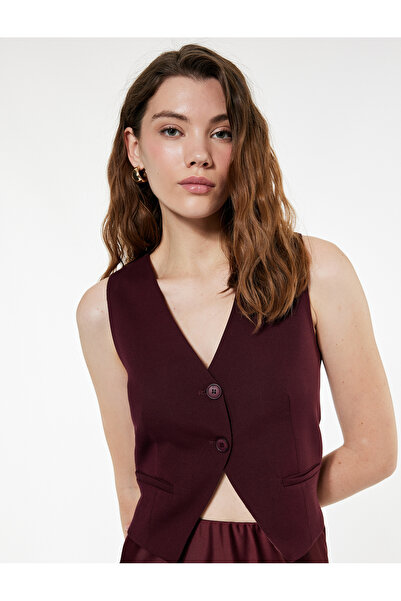 Koton V Yaka Düğmeli Blazer Yelek