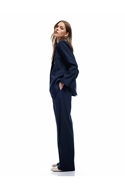 Koton Παντελόνι από ύφασμα βισκόζης με φαρδύ πόδι με πιέτες