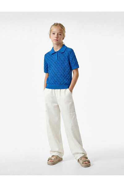 Koton Βαμβάκι τεμάχια Κοντομάνικο Πλεκτό Πουλόβερ Γιακάς πουκαμίσου δαντελωτή...