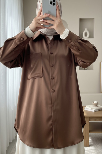 Modamorfo Δερμάτινο πουκάμισο μονής τσέπης οβάλ κοπής