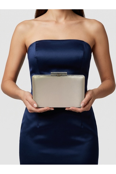 Biçanta Σαμπανιζέ Χρώμα Σατέν Γυναικείο βραδινό φόρεμα Τσάντα βραδινή τσάντα ...