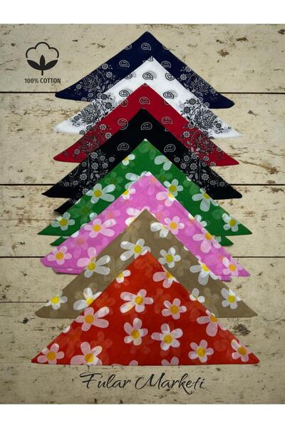 Fular Marketi 8 τεμάχια σετ μπαντάνας από 100% βαμβάκι με σχέδια Daisy και Cr...