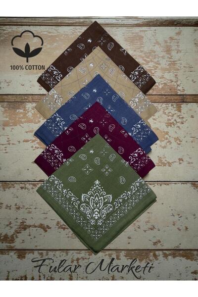 Fular Marketi 100% Βαμβάκι Ethnic Elegance Μοντέλο Σετ 5 τεμαχίων Μπαντάνα Κα...