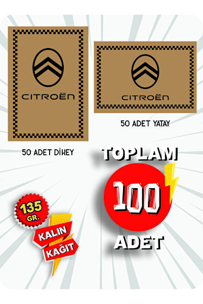 duha trend 35x50 120 Gr. Kraft Kağıt Oto Paspası Citroen 50 Adet Yatay 50 Ade...
