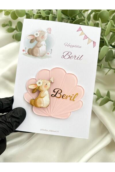 KB-GİFTSHOP 15 adet istiridye model tavşan figürlü kız bebek/çocuk magnet hed...