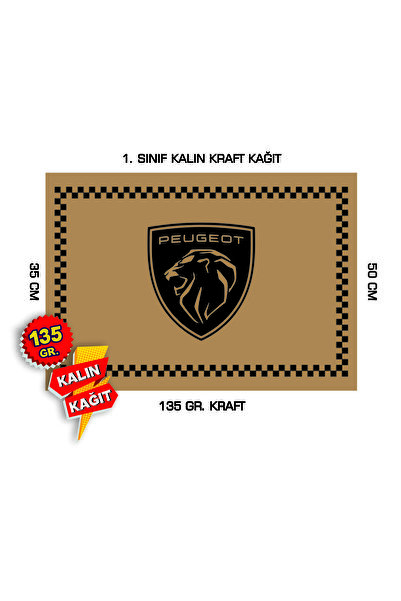 duha trend 35x50 120 Gr. Kraft Kağıt Oto Paspası Peugeot Yatay 100 Adet