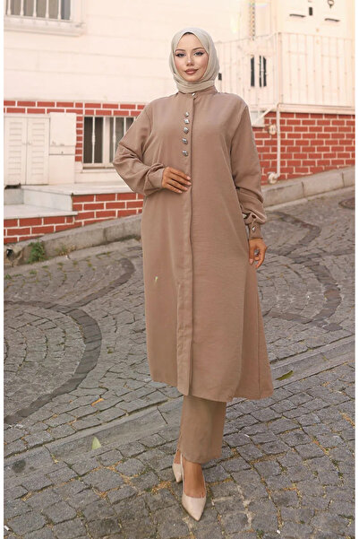 sefamerve Παντελόνι χιτώνα Aerobin από ύφασμα δύο τεμαχίων 2103-03 Mink