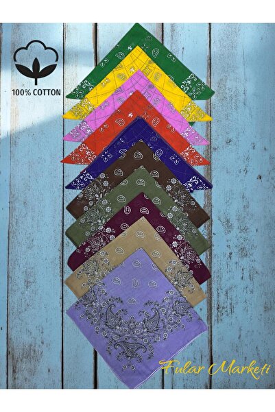 Fular Marketi 100% Βαμβάκι 10 τεμάχια Ποικιλία Μικτών Σχεδίων crush & eleganc...