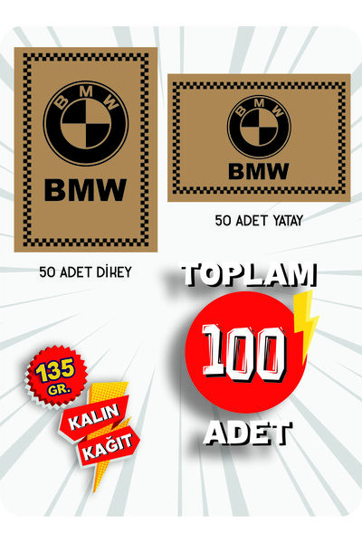 duha trend 35x50 120 Gr. Kraft Kağıt Oto Paspası BMW 50 Adet Yatay 50 Adet Dikey