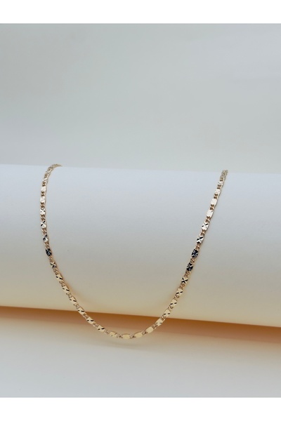 Snartun Cm Jewelry 60 cm Stainless Steel Gold Women's Necklace |   Patterned Chain |   It Doesn'T Get Dark |   Special Boxed