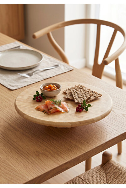 AVANTAGE HOME Bamboo Footed Serving Plate - Fruit Cookies and Pastry Dessert ...