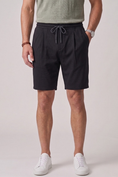 GENIUS STORE Ανδρικό σορτς άνετης εφαρμογής, μαύρο, καλοκαιρινό, με ελαστική ...