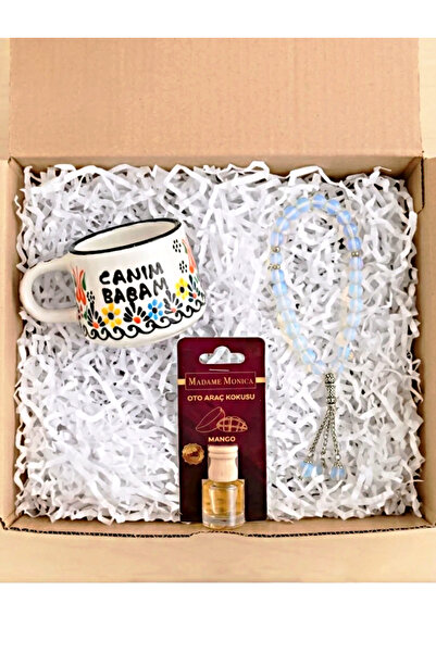 Home Kahve fincanı "3'lü paket Canım babam kupa+Tesbih+Araç kokusu Babalar günü"
