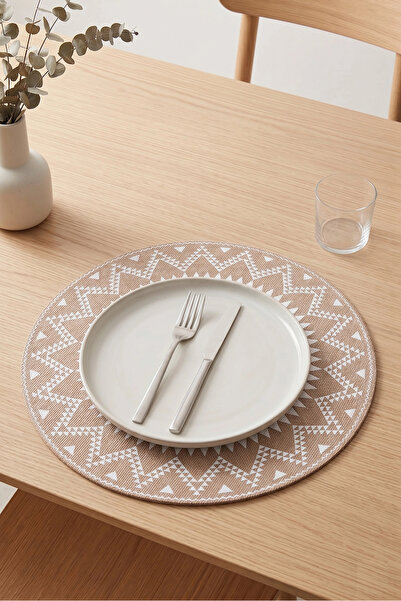 AVANTAGE HOME Ethnic - 6 τεμάχια γιούτα με στάμπα στρογγυλά επιτραπέζια σκεύη...