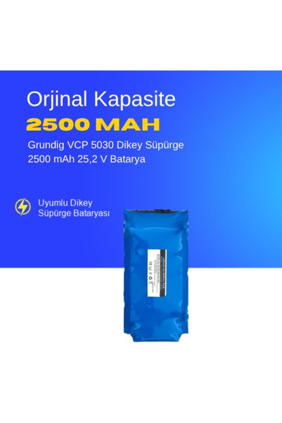 ümit maker Grundig VCP 5030 Dikey Süpürge 2500 mAh 25,2 V Batarya – Orjinal U...