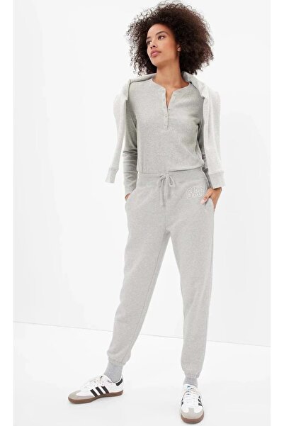 GAP V-Gap Herıtage Jogger Fleece 463492 Kadın Eşofman Altı GRİ