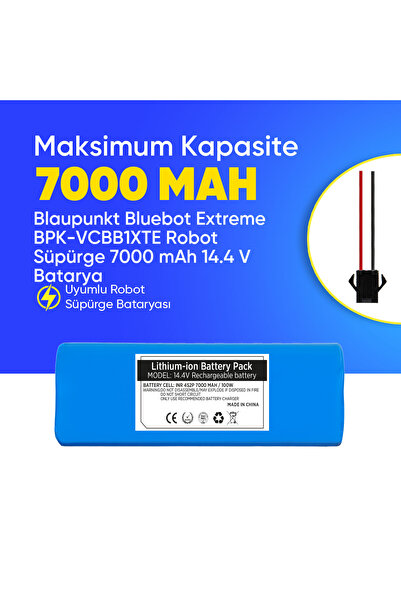 Blaupunkt Bluebot Extreme BPK-VCBB1XTE Robot Süpürge 7000 mAh 14.4 V Batarya ...