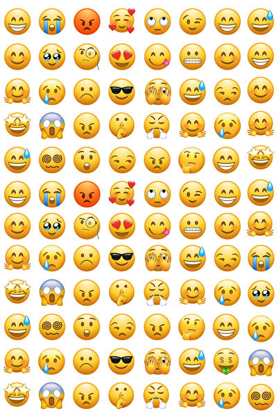Bimotif Karışık emoji, duygu ve yüz ifadesi sticker seti, 1920 adet