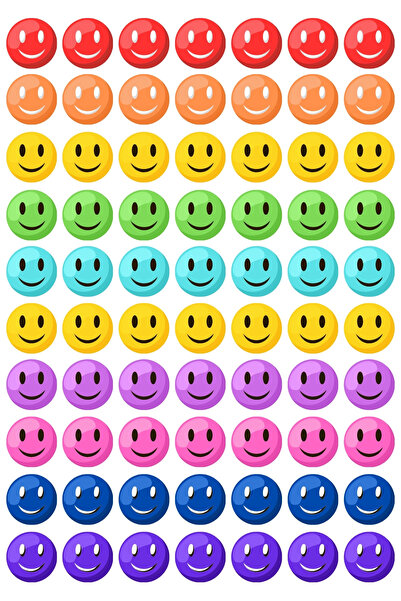 Bimotif Σετ αυτοκόλλητων με χαμογελαστό πρόσωπο (smile) σε μικτά χρώματα, 700...