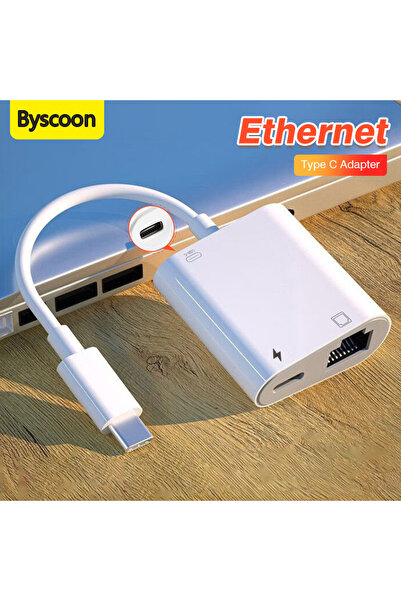 Choice محول شبكة واي فاي أبيض من نوع C إلى منفذ RJ45 مع شحن PD ومحول إيثرنت O...