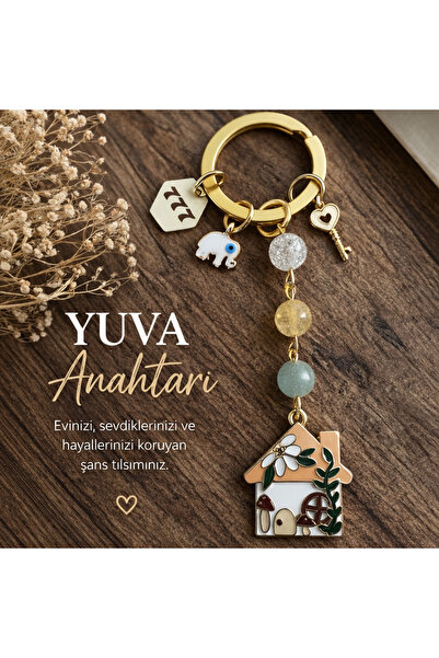 Nest Manifest Natural Stone Keychain(MIRACLE-ABUNDANCE ABUNDANCE-EVIL EYE)