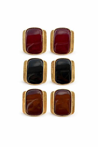 Quality Accessories Vintage Gold Earrings with Big Stones Red Black Brown Col...