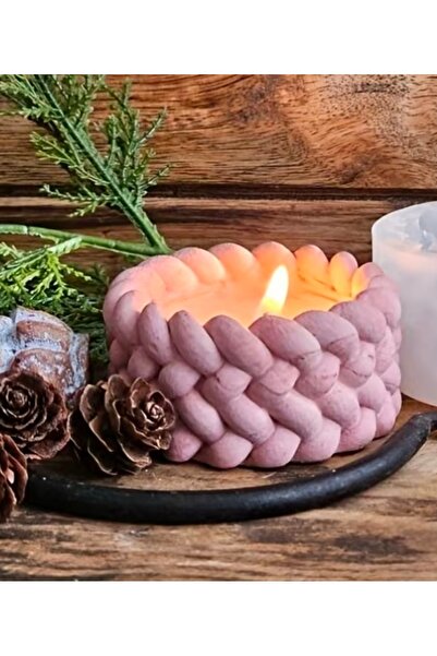 morlalem m Woven Straw Tealight Candle Holder Mini Flower Pot Silicone Mold K...