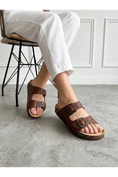 Mycorni Unisex Orthopedic Genuine Leather Slippers Anatomical Cork Sole