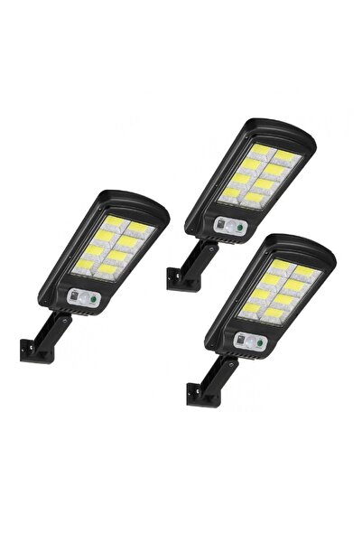 divendi-ro Set 3 x felinare solare stradale cu 8 rame, 30W 160 LED-uri, senzo...