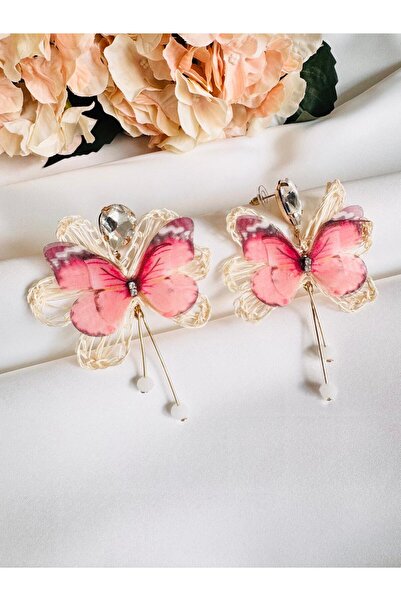 DEVİ fashion Paper Pink Earrings 6 cm
