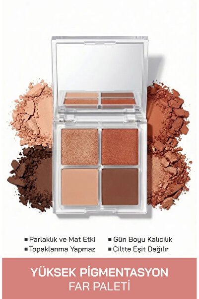 Sentinus PALETTE Isis Göz Farı Paleti - 4'lü Nude & Warm Tonlar, Mat & Işıltı...