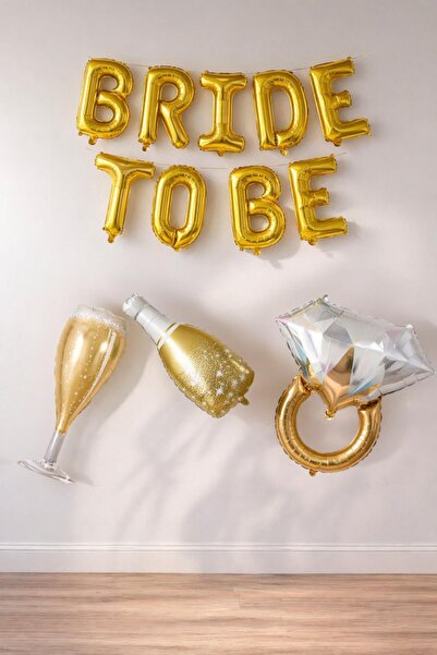 Patladı Gitti Gold Bride To Be Bekarlığa Veda Partisi 4 Lü Folyo Balon Set