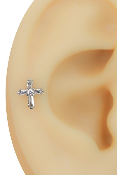 Cadının Dükkanı Zirkon Taşlı Haç Figürlü 316L Cerrahi Çelik Piercing – Helix ...