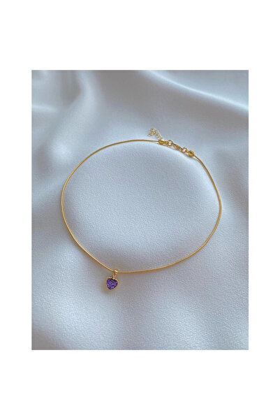 h&b design jewel Mor Mini Kalpli Choker