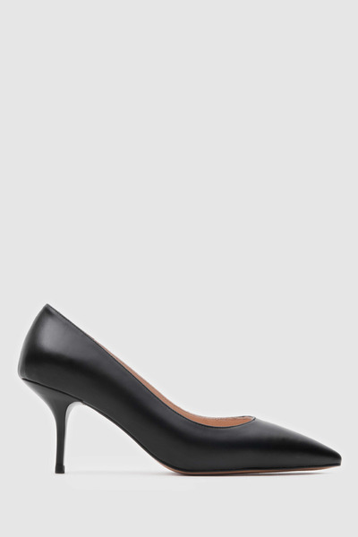 TOGO Siyah Hakiki Deri Kadın Stiletto [060067]